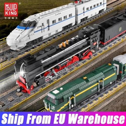 Mould King MOC City Series The QJ Steam Locomotives App Remote Control Train Building Blocks Bricks Kids Toys Birthday Gifts