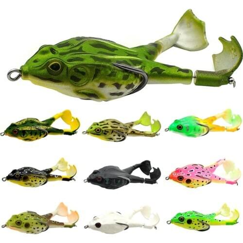 1pcs Double Propellers Frogs Soft Bait Silicone Bait Fishing Soft Lure Spinner Squid Thunder Frog Jig Spoon Trolls Soft Bait