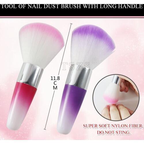 1pcs/lot long handle Nail Manicure tools Brush For Acrylic UV Gel Nail Art Dust Clean Brush