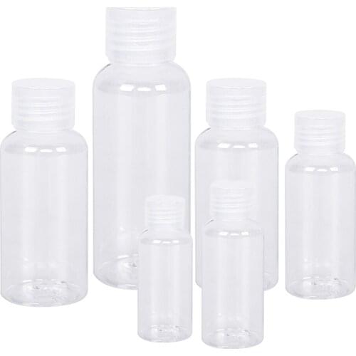 10Pcs Travel Bottle 10ml/20ml/30ml/50ml/60ml/100ml Makeup Empty Plastic Bottles Flip Cap For Liquid Lotion Cream Container