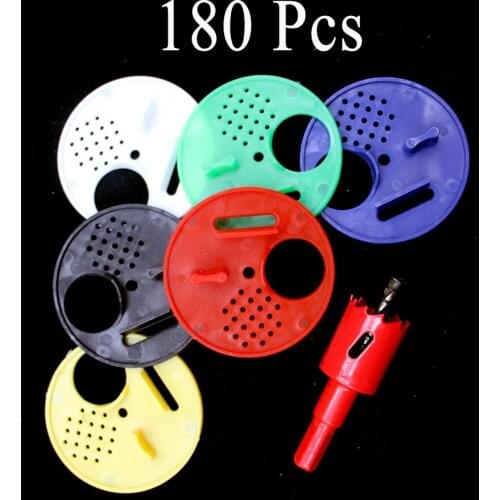 180PCS Wholesale Beekeeping Supplies Ventilate Hole Round Beehive Rotary 53mm Entrance Gate Disc Plastic Nest Door Metal Opener
