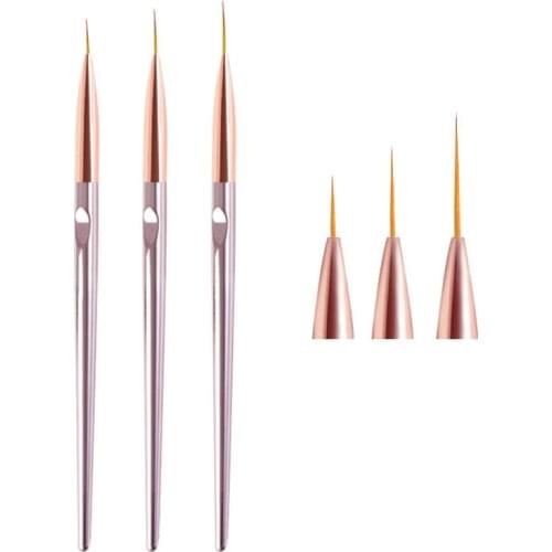 3Pcs Nail Art Liner Painting Pen Acrylic UV Gel Brushes Ultra-thin Line Drawing Pen Tips Manicure DIY Line Design Manicure Tool