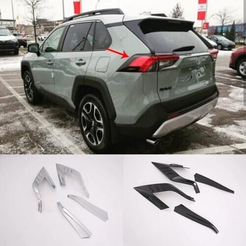4pcs ABS Chrome Rear Tail Light Lamp Cover Sticker Decoration Trim Accessories For Toyota RAV4 2019 2020