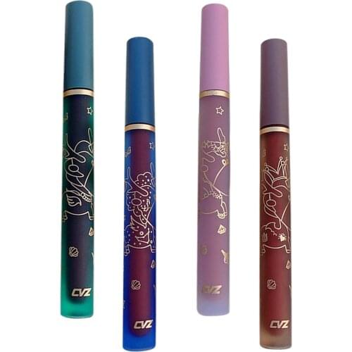 4pcs Velvet Liquid Lipstick Lip Glaze Set 4 Colors Long-Lasting Wear Waterproof Longwear for Women 1.7ml 0.06 fl. oz