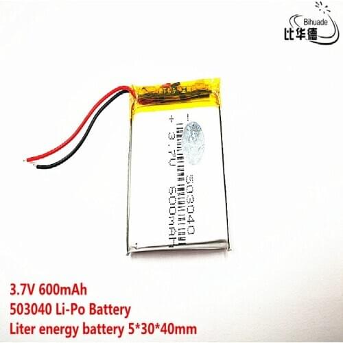 5pcs Liter energy battery Good Qulity 3.7V,600mAH,503040 Polymer lithium ion / Li-ion battery for TOY,POWER BANK,GPS,mp3,mp4