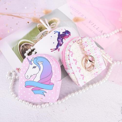 6Styles Cartoon Unicorn Coin Purses Women Wallets Small Cute Kawaii Card Holder Key Money Bags For Girls Ladies Purse Kids Bulk