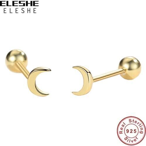 925 Sterling Silver Crescent Earrings 18K Gold Plated Earrings Fashion Jewelry for Women Party Gifts
