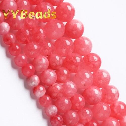 Red Angelite Chalcedony Jades Beads Red Stripes Jades Natural Stone Round Beads For Jewelry Making Anklets Bracelet 6 8 10mm 15"