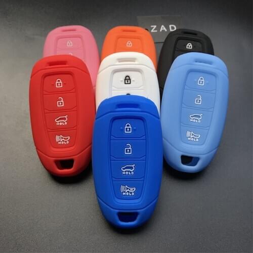 ZAD 4 buttons silicone rubber car key case cover for hyundai GRANDEUR IG Azera 2017 2016 key case cover shell