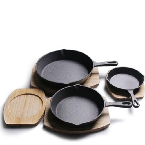 Cast Iron Frying Pan Non-stick Skillet Kitchen Frying Pot Breakfast Pan Omelette Pancake Pot Household Cooking Cookware