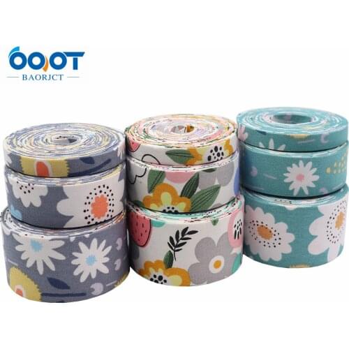 Double-Sided Flowers Cloth Ribbons 5 Yards M-21623-896 10/25/38MM DIY Crafts Hairclip Apparel Accessories and Sewing Decorations