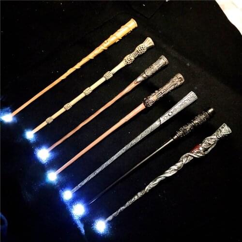 Movie Harried Magic Wands Sirius Hermione Dumbledore Potter cosplay Light Magic Wand withBox for Children birthday gift Glow toy