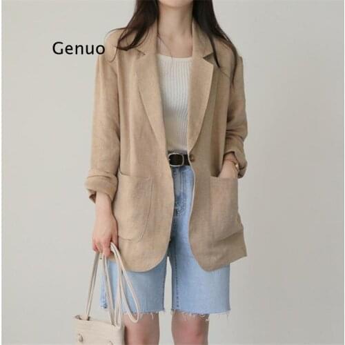 Женские льняные пиджаки Genuo China At AliExpress