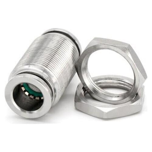 10pcs PM4-4,PM6-6,PM10-10,PM12-12,PM14-14,PM16-16,304 Stainless Steel Bulkhead Connector