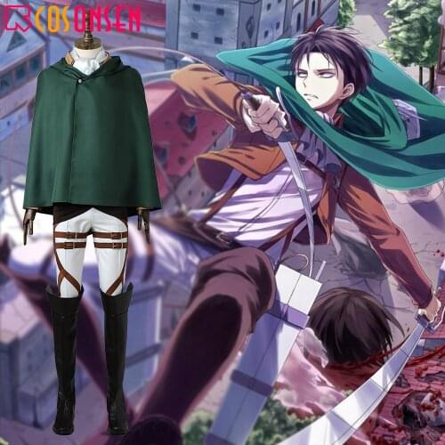 Attack on Titan Rivaille Ackerman Cosplay Costume Levi Uniform Carnival Ful Set Custom Made Cosplayonsen
