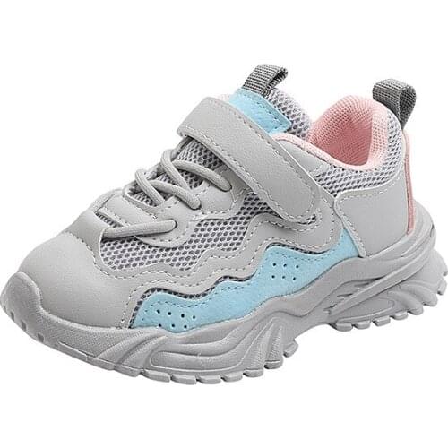 2021 New Childrens Sneakers Air-mesh Baby Non-slip Soft Sole Casual Boys and Girls Sports Shoes Non-slip Breathable Hot 21-30
