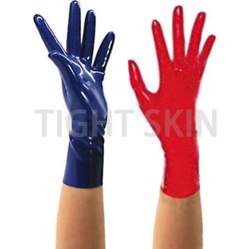 Latex Gloves Fetish Mitten Seamless Style Unisex 100% Natural Rubber Short Glove Free Size
