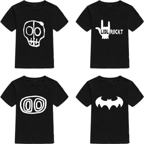 Summer Fashion Boys T Shirt Cotton Short Sleeved 3Color Children T Shirt Girl Skull Print 2-10 Boy Girl T-Shirt Children Clothes