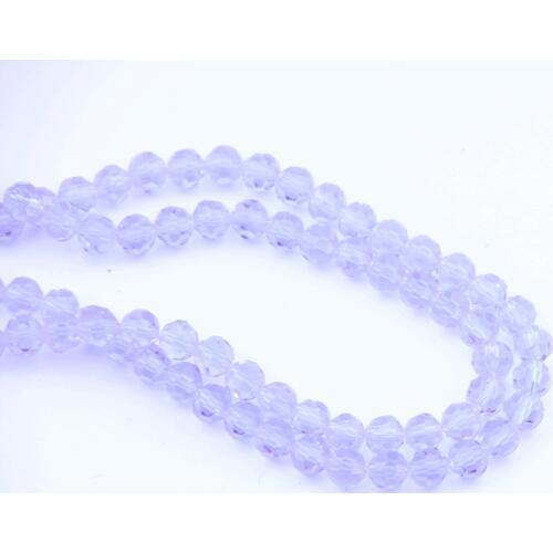 Hot Promotion 6-8mm Top Quality Crystal 32 Faceted Ball Beads Lilac Glass Lighting Part For Home Curtain Decoration DIY