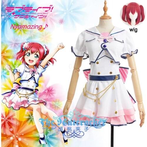 LoveLive! SunShine Aqours Ruby Kurosawa Cosplay Costume Love Live Anniversary Dress Outfit Adult Halloween Carnival Costume wig