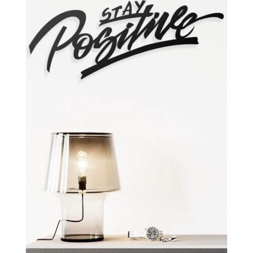 Stay Positive Metal Wall Decor Art Decor 3D Metal Sculpture Home Decor Office Decor Stylish Bracket Hanger