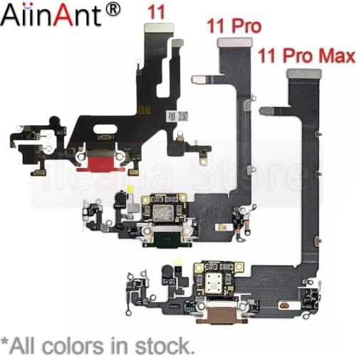Original For iPhone 11 Pro Max Bottom Mic USB Charger Sub Board Connector Port Dock Charging Flex Cable Replacement