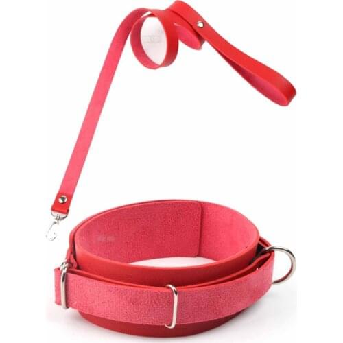 Real Leather Choker Necklace,Soft Padded Bondage Neck Collar Chain Leash,Neck Restraint Kit,Adults Games Sex Toys For Couple