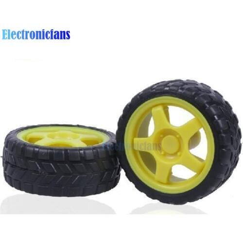 4PCS For arduino Small Smart Car Model Robot Plastic Tire Wheel 65x26mm