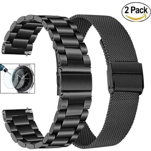 Milanese loop strap For Samsung Galaxy watch 3 45mm 41mm/Active 2 4642mm Gear S3 Frontier 20mm 22mm bracelet Huawei GT/2/2e band