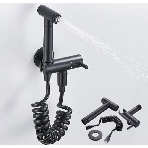 Handheld Bidet Sprayer Set Black Toilet Kit Bidet Faucet for Bathroom Shower Head Self Cleaning Hand Sprayer