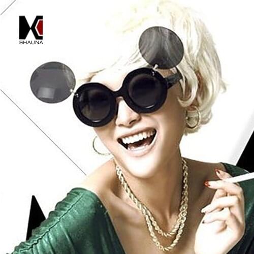 SHAUNA Ins Popular Lady Gaga Folding Steampunk Sunglasses Women Cute Round Party Glasses Children Shades