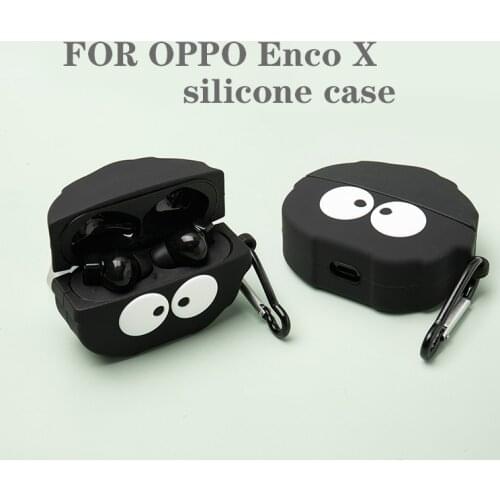 Fundas For OPPO Enco X Case Black charcoal /dog/3D dinosaur Cartoon Silicone Bluetooth Earphone Protection Case Cover