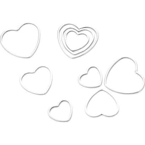 10 pcs/lot Stainless Steel Heart Pendants Connectors for Earring Frames DIY Jewelry Findings Making Crafts 3 Size