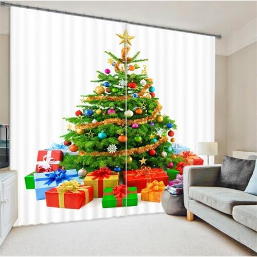 Modern Luxury christmas tree 3D Blackout Window Curtains For Kids Bedding room Living room Hotel Drapes Cortinas