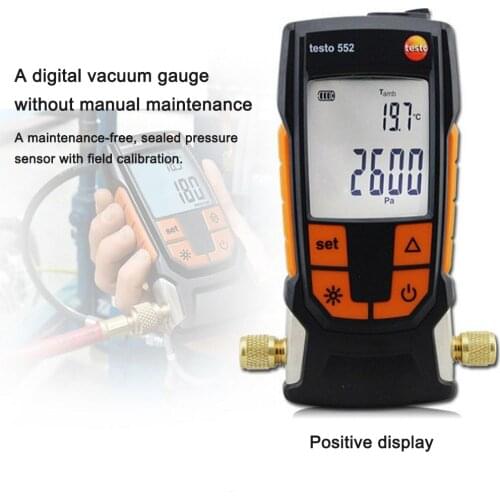 Testo 552 Digital Vacuum Gauge Pressure Tester Meter with Bluetooth for Refrigerant System and Heat Pump Measuring Manometers
