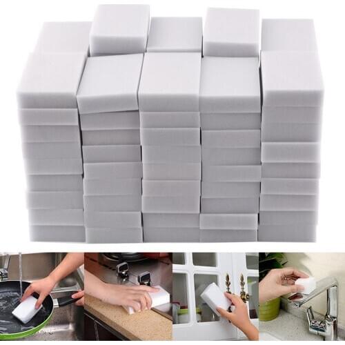 50PCS Magic Sponge Eraser Cleaner Cleaning Melamine Multi-functional Foam Cleaner Kitchen Bathroom Cleaning Tools