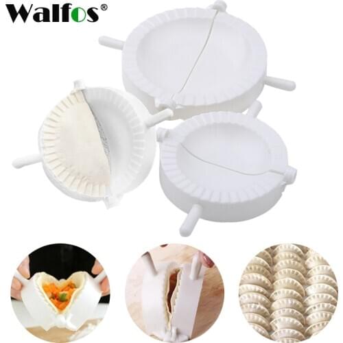WALFOS 3 Pieces/Set FOOD GRADE Plastic Moulds Ravioli Dough Press Pastry Dumpling Maker Mold in Different Sizes Kitchen Tools