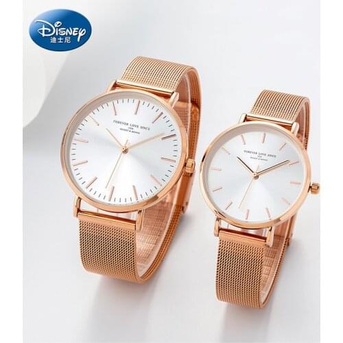Disney Women Quartz Watches Simple Minimalist Steel Mesh Band Wristwatches Lady Female Montre Femme Reloj Mujer Watches MK-13010