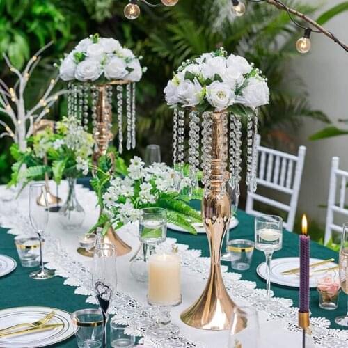 10pcs)Crystal vases table centerpiece flower stands for wedding qq350