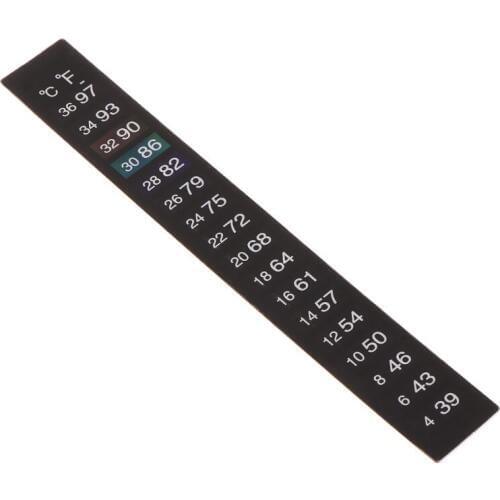 10Pcs Aquarium Thermometer Dual Scale Fish Tank Liquid Temperature Tester Sticker Fahrenheit Digital LCD Display Adhesive Strip