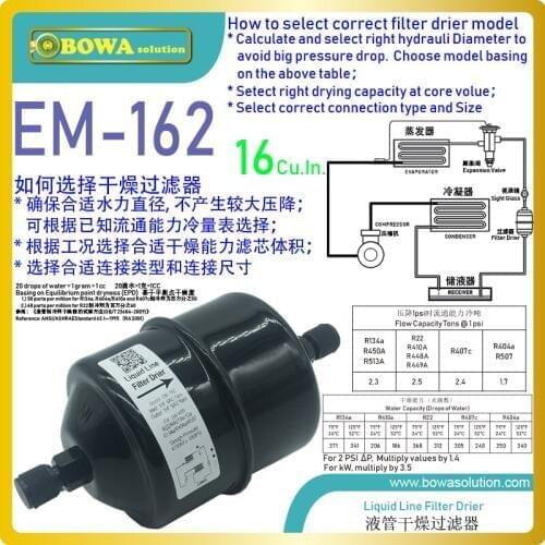 16 Cu.In. filter driers with 1/4" connection are great choice for tranport refrigeration system, such as refeer containers, etc