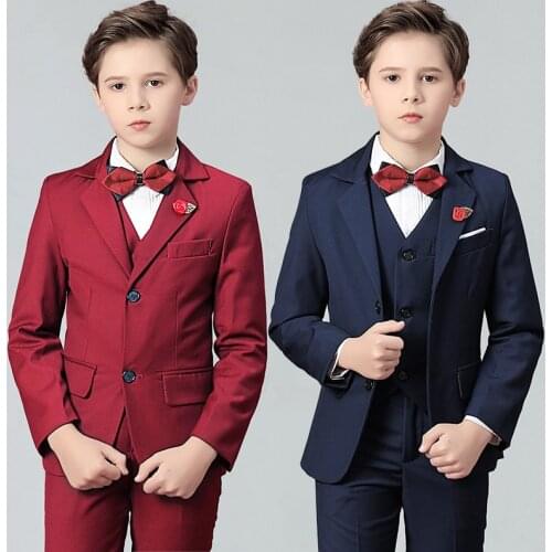 2021 Formal Boys Wedding Suits Dresses Children Festive Costume Tuxedo Kids School Uniform Gentleman Teenager Boy Piano Sets