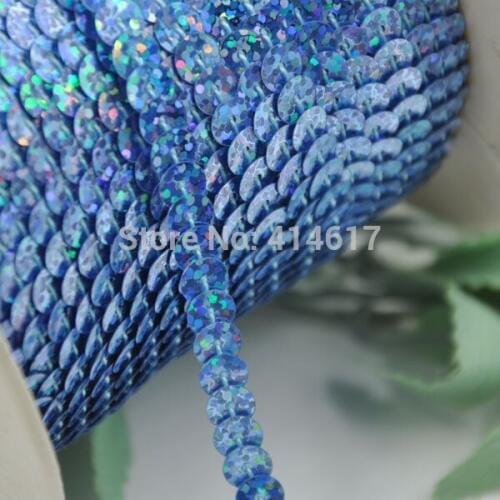 20Y Blue AB Beautiful Sequin Ribbon Trim Craft Sewing Trimming New SE037