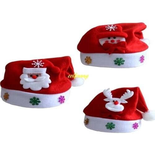 600pcs/lot Fast Shipping Santa Claus hat Holidays Christmas child Hats Xmas Red children Cap