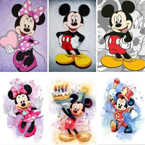 DIY Diamond Painting Disney Mickey And Minnie Cartoon Cross Stitch Embroidery Kit Full Drill Mosaic Resin Home Decor Gift