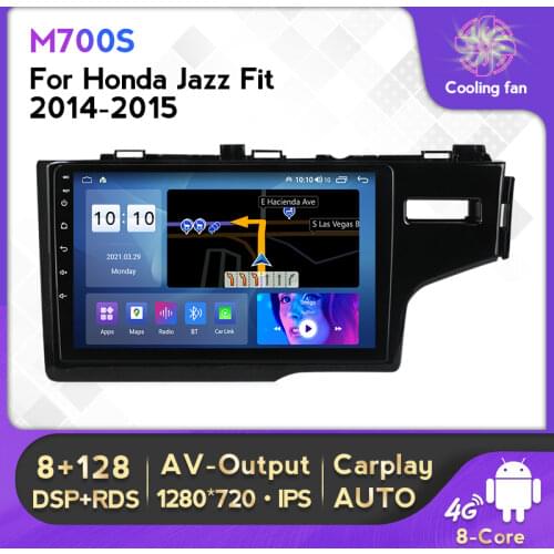 Android 10.0 IPS DSP Car Multimedia radio player For Right Honda Jazz Fit 2014 2015 4G LTE Carplay GPS Navigation no DVD 2 din