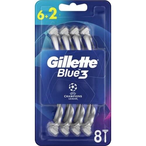 Blue3 Champions League Disposable Razor - 8 Pcs in 1 Pack
