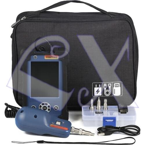 COMPTYCO Handheld AUA-400 Fiber Optic Inspection Microscope Probe 3.5 inch Display Screen Monitor 400 times end face magnifier