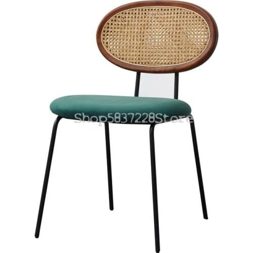 Designer Rattan Dining Chair Home Simple Creative Back Makeup Chair Nor
