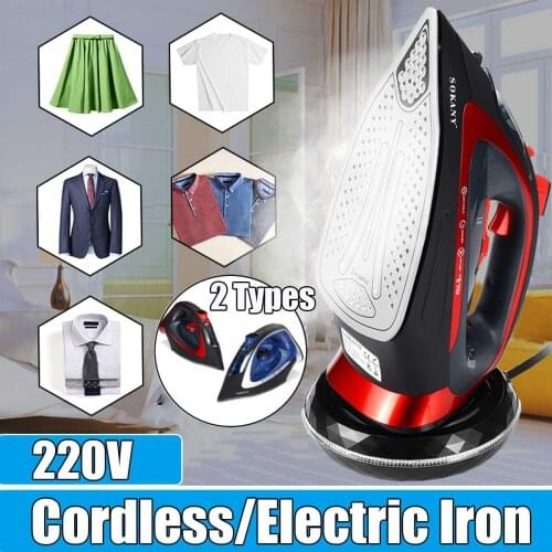 Electric Steam Iron 2400W Cordless Rechargable Multifunction Adjustable Spray Steam Iron Clothes Ironing Steamer EU Plug 9518